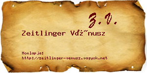 Zeitlinger Vénusz névjegykártya